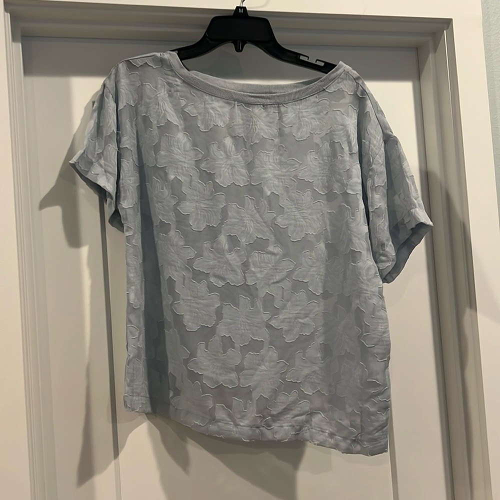 Delicate women’s size medium sheer light blue blouse